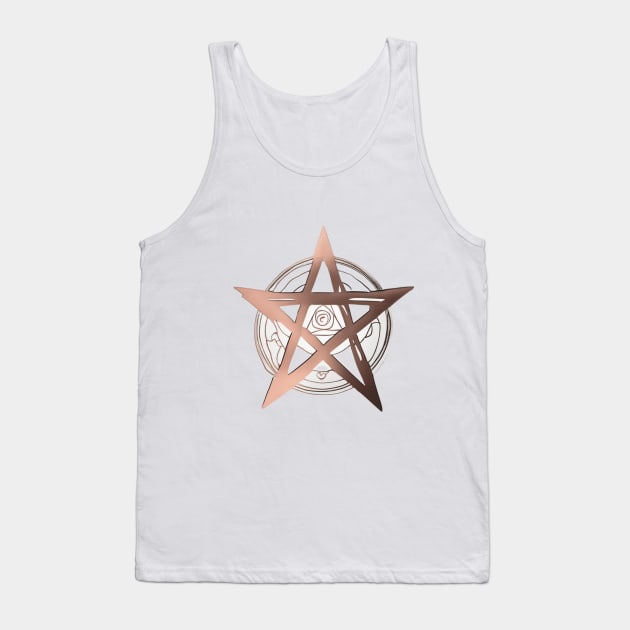 Pentagram Rose Gold Shadow Silhouette Anime Style Collection No. 277 Tank Top by cornelliusy